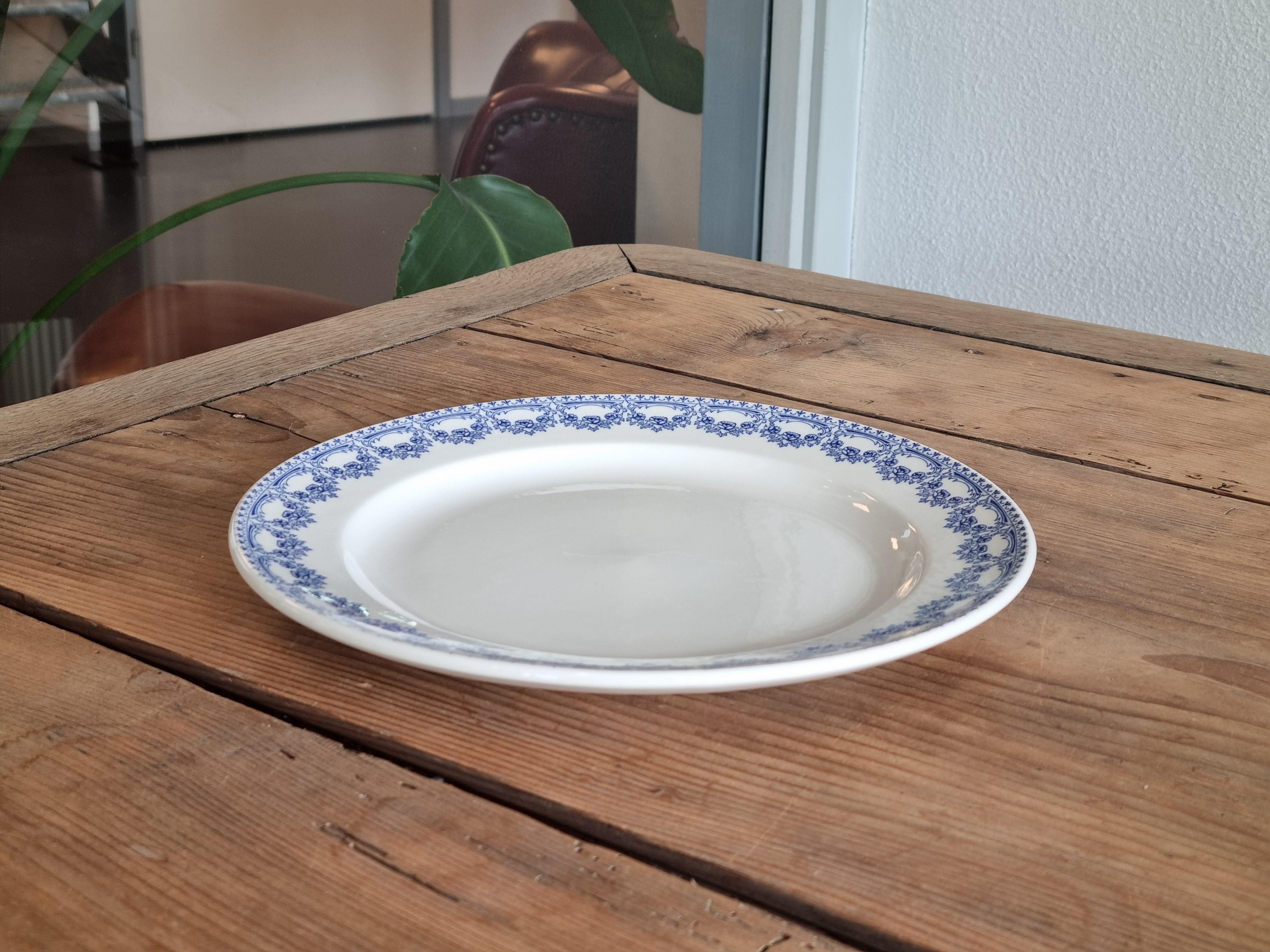 Boch Belgium Carlotta blauw plat diner bord 24,5 cm