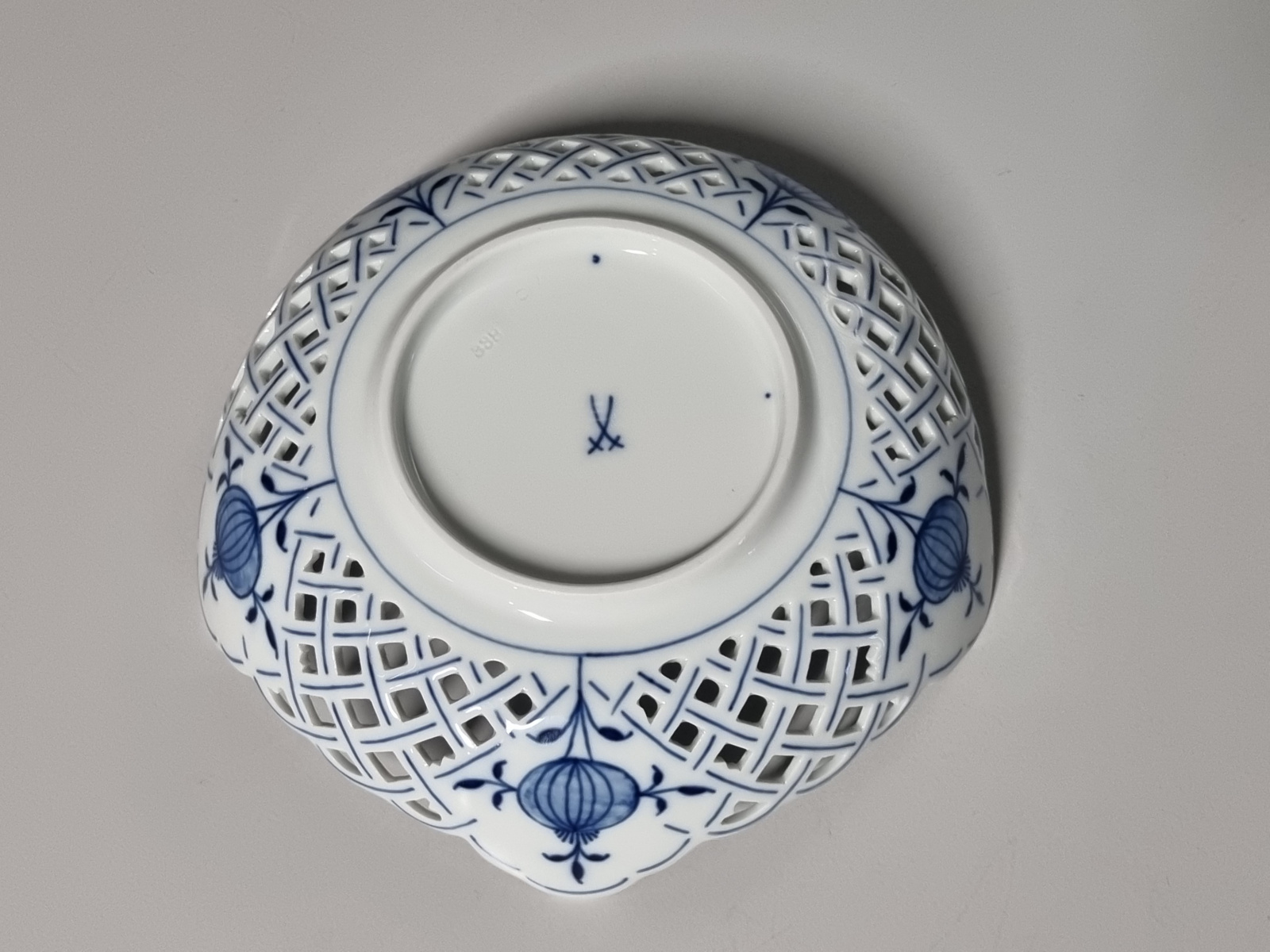 Zwiebelmuster Duits Meissen Schaal gevlochten look 18 cm