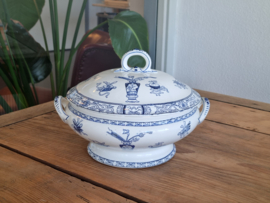 Potiche blauw Societe Ceramique Dekschaal terrine 19 cm
