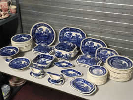 Engels blauw Spode's Tower blauw Compleet eetservies 18 persoons
