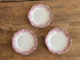 Boerenhoeve Rood Societe Ceramique set 3x espresso kop en schotel