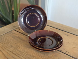 Regout Royal Sphinx bruin set 3x espresso kop en schotels bruin