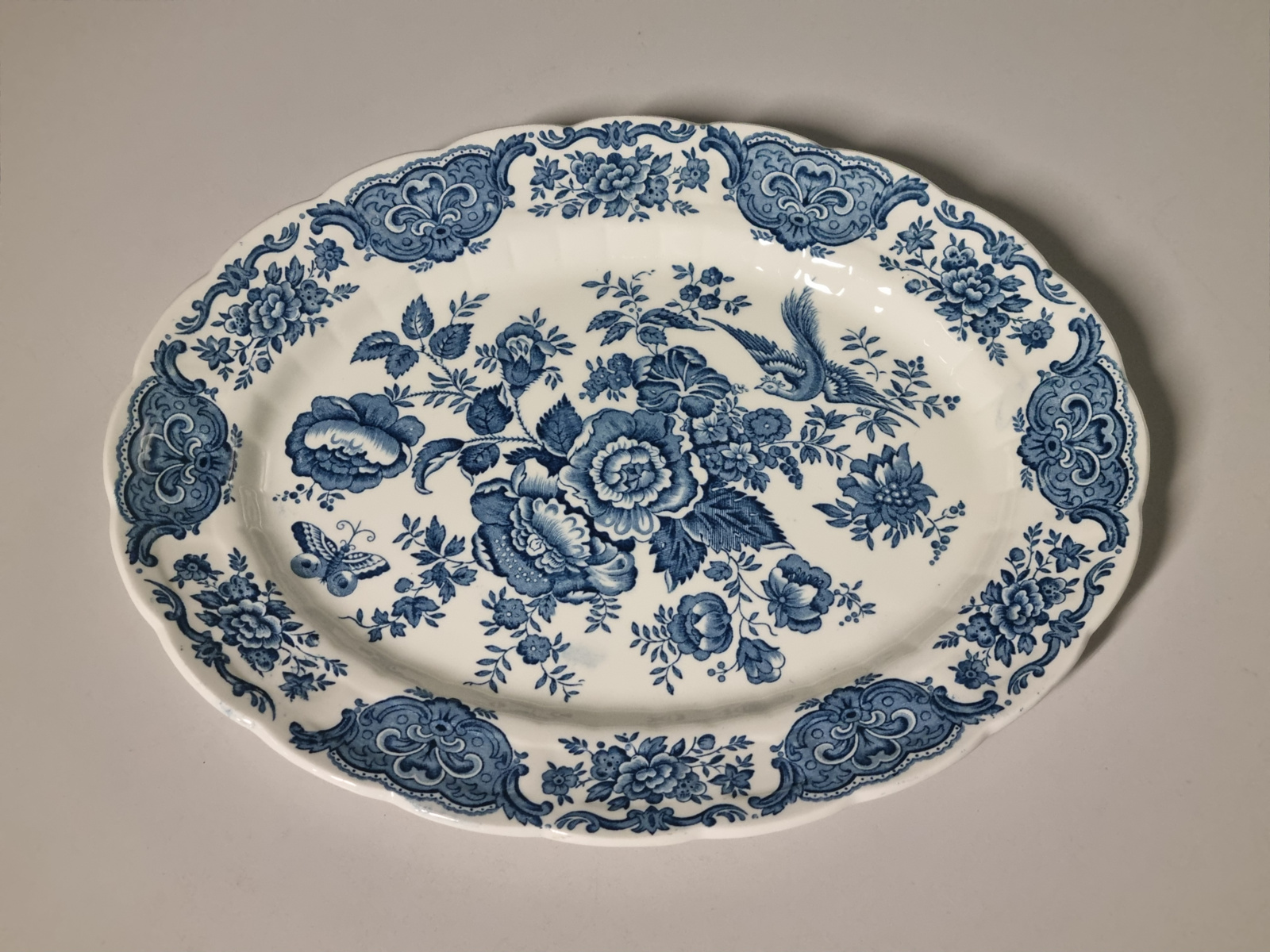 Engels Ridgway Windsor blauw ovale schaal 30,5 cm