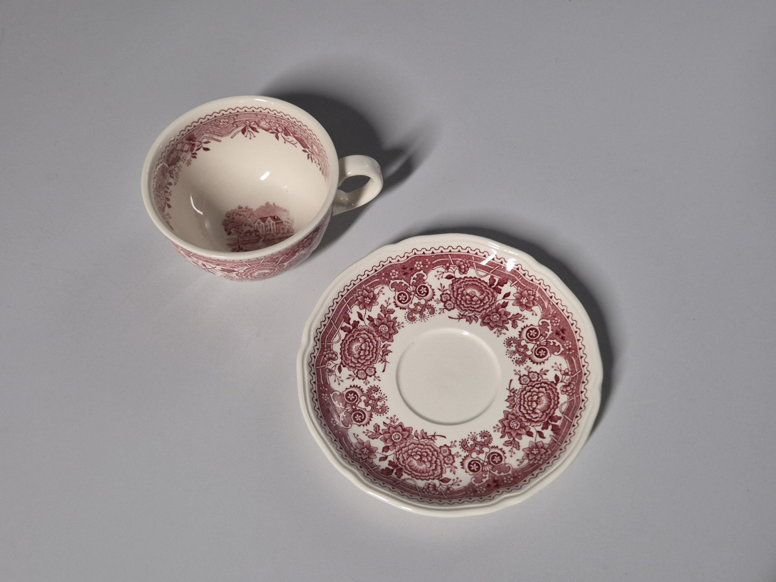 Villeroy en Boch Burgenland rood Thee Kop en schotel Ø 9,5 cm