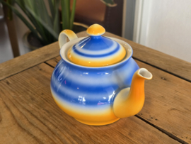 Mosa Maastricht theepot geel met blauw