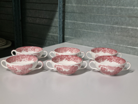Engels rood Enoch Wedgwood Woodland set 6x Soepkom