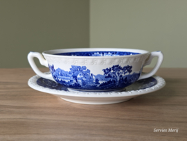 Villeroy en Boch Rusticana blauw Soepkom met schotel