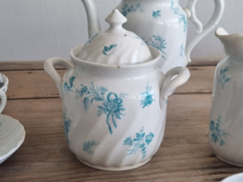 Petrus Regout decor Riva petrol Koffieservies 9-pers.