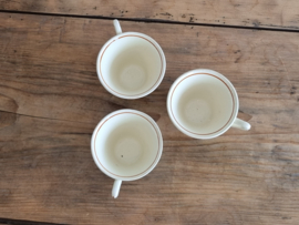Boerenbont 418 Societe Ceramique Set 3x Koffie Kop bloemkooloortje + Schotel