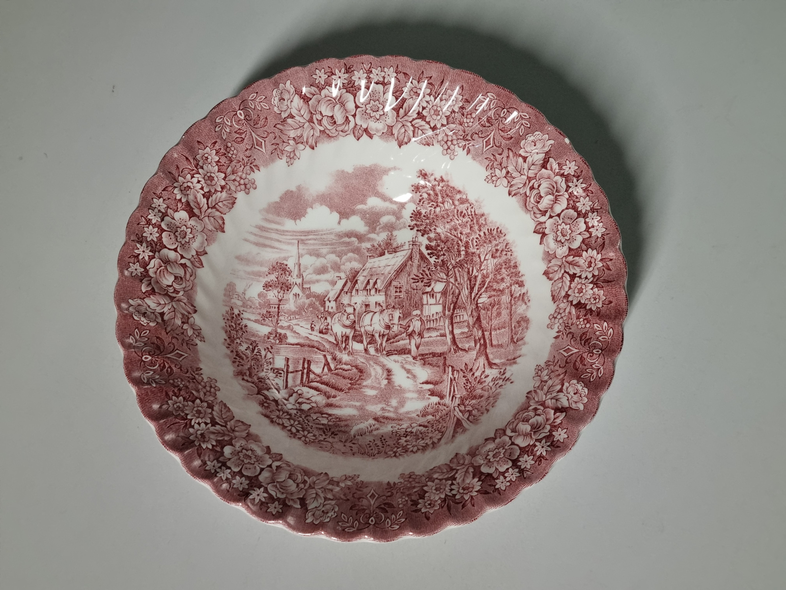 Engels rood British Anchor Memory Lane hoge ronde schaal 23 cm