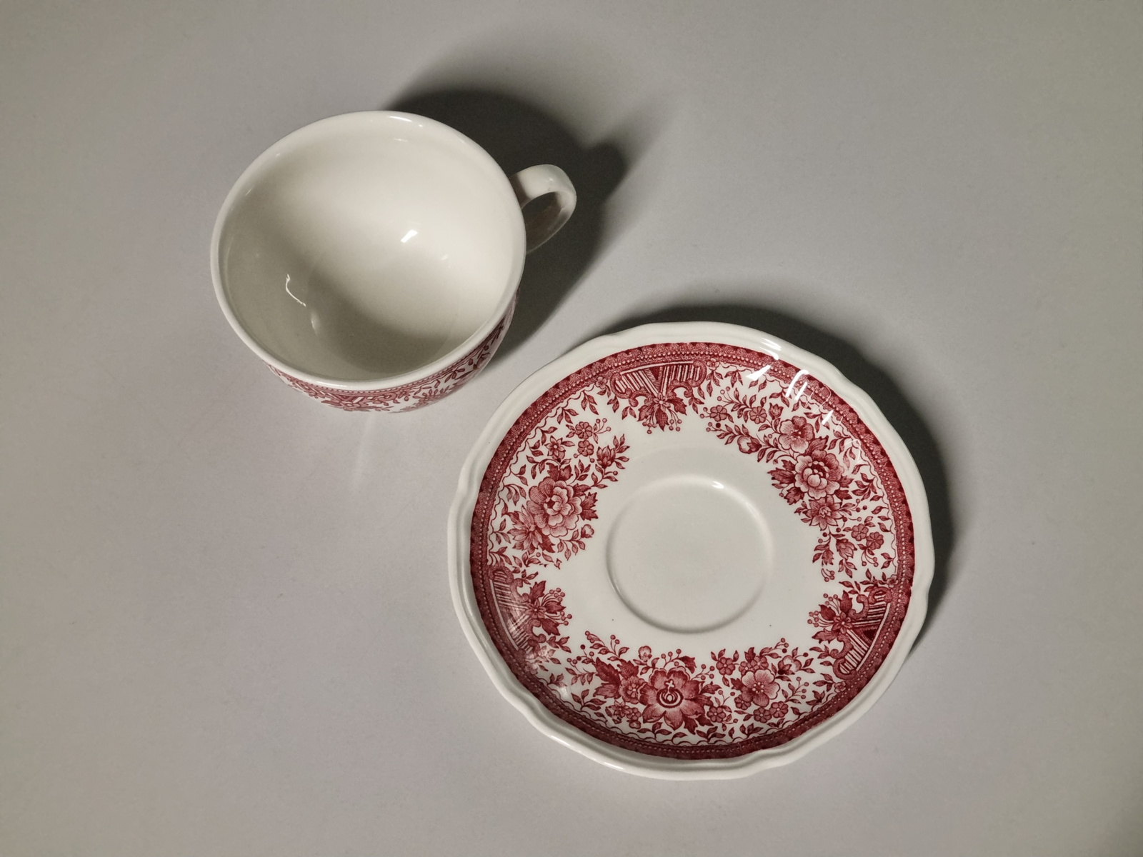 Villeroy en Boch Fasan Rood Thee Kop en Schotel 9 cm
