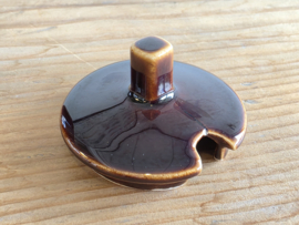 Regout Royal Sphinx bruin suikerpot (beschadigd deksel)