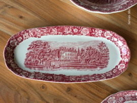 Engels rood Palissy Thames River Scenes Set 4x schalen