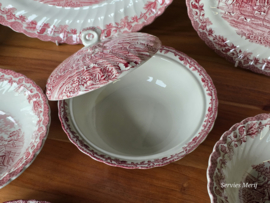 Engels rood Jachtservies Myott's Country Life Eetservies 6 personen