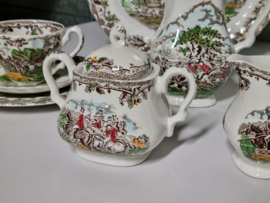 Engels bruin Jachtservies Myott's Country Life Koffieservies Ontbijtservies 2-pers.