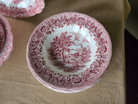 Engels rood Grindley Country Style uitgebreide dinerset 6 personen