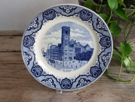Wandbord Societe Ceramique Mooi Nederland Amsterdam Beursplein blauw 23 cm