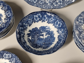 Engels blauw Enoch Wedgwood Woodland serviesset 21-delig