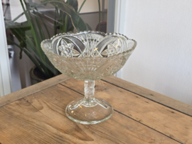 Glas Vintage  robuuste Tazza op hoge voet 22 cm (2)