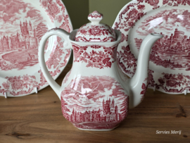 Engels rood Enoch Wedgwood Royal Homes Of Britain ontbijtservies 6 personen
