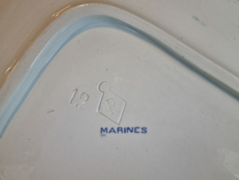 Petrus Regout Marines lichtblauw rechthoekige serveerschaal 37 cm