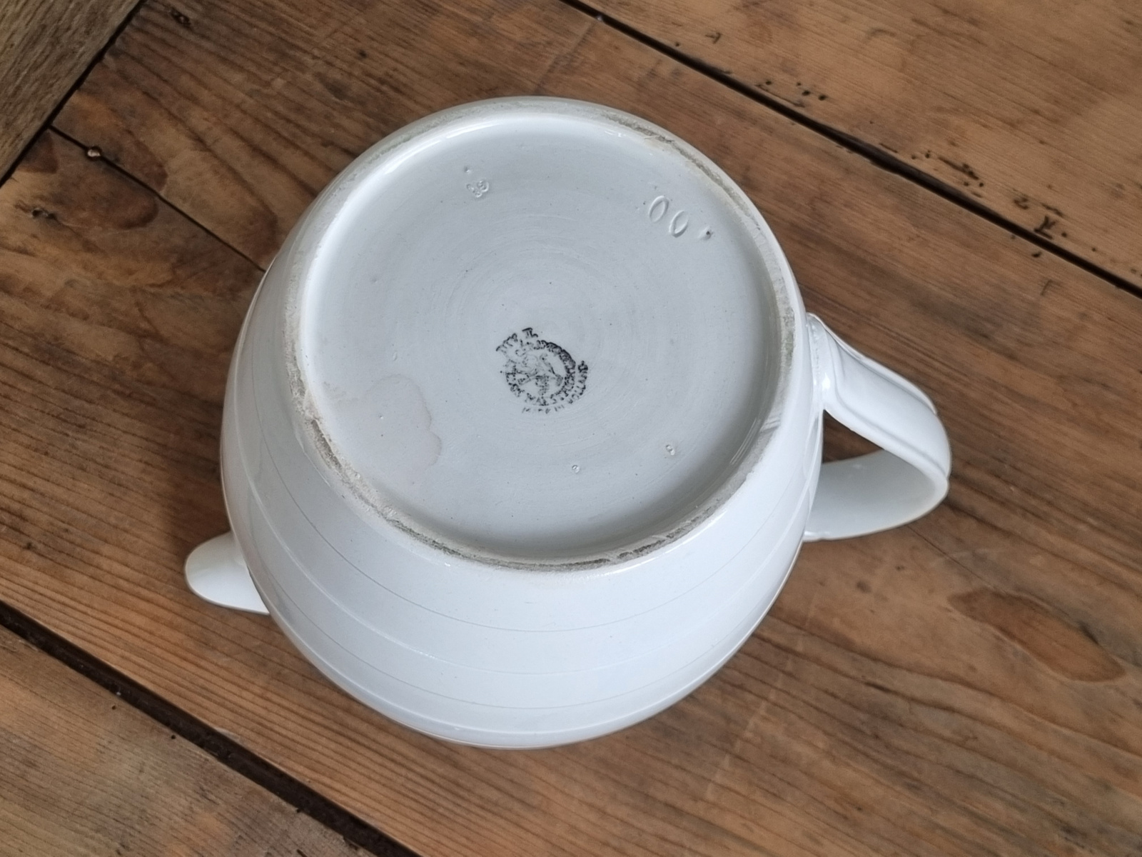 Societe Ceramique wit Bandenkan ruim 4 liter, de nr. 00