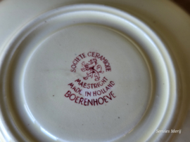 Boerenhoeve Rood Societe Ceramique losse schotel voor kopje 15 cm
