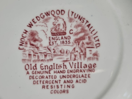 Engels rood Enoch Wedgwood Olde English Village set 6x Bord 17 cm
