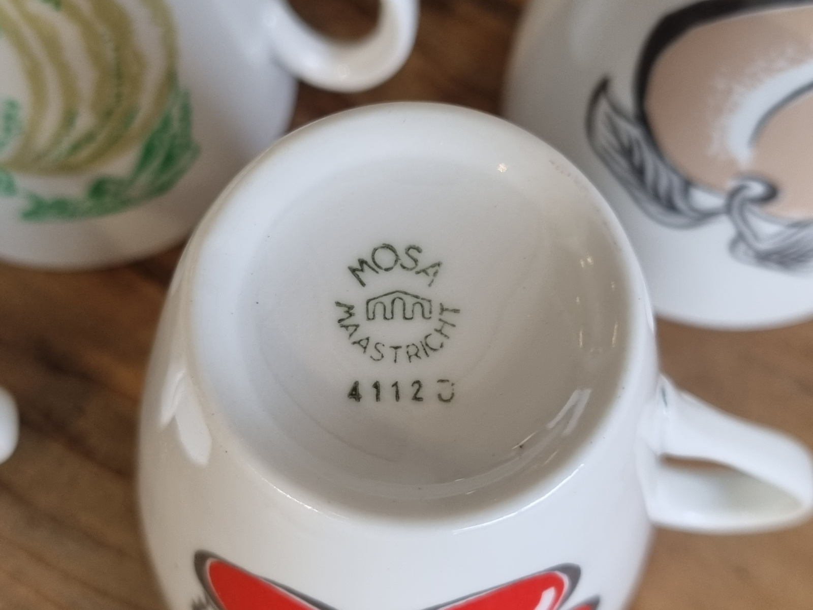 Vintage Mosa set 5x Mokje (afb. fruit)