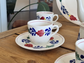 Boerenbont Boch Koffieservies model Classic 6 personen (zwarte stempel)