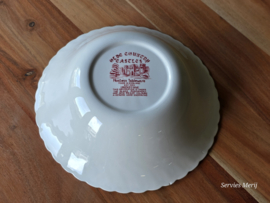 Engels rood Hostess Tableware Olde Country Castles hoge ronde schaal 23 cm