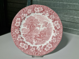 Engels rood Enoch Wedgwood Woodland Gebaksbord Pannenkoekenbord 28,5 cm