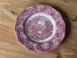 Engels rood Enoch Wedgwood decor River Scene plat dinerbord 26 cm