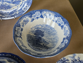 Engels blauw Mix & Match compleet dinerservies 6 personen 29 delen
