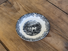 Boerenhoeve Zwart Societe Ceramique Losse schotel voor Koffie kopje 15 cm