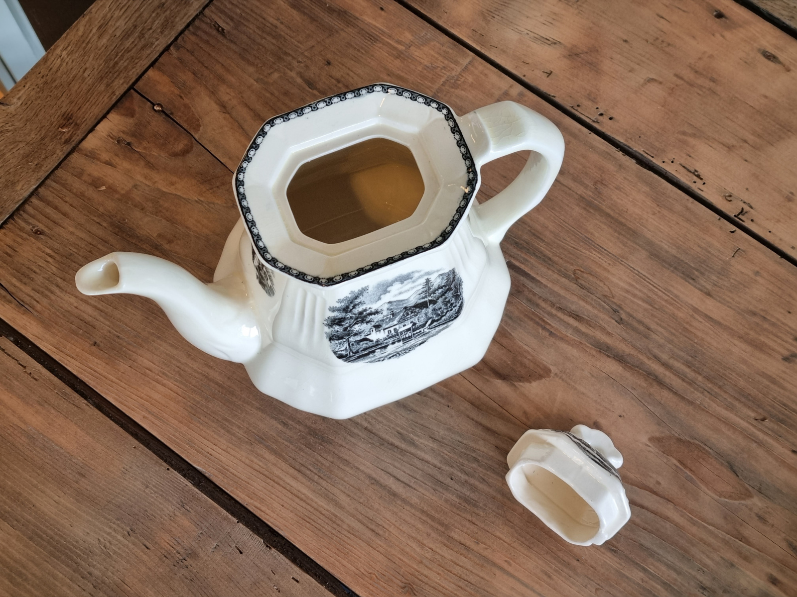 Landschap Zwart Societe Ceramique Koffiepot (hoekig model)