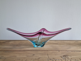 Max Verboeket Maastricht Glazen Bowl Schaal rose met blauw