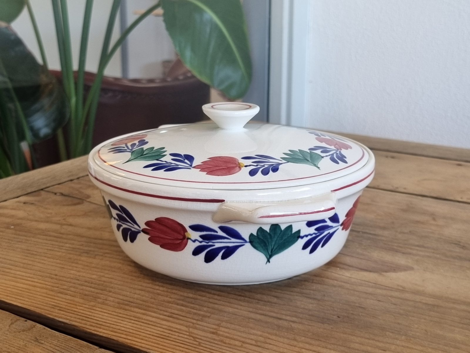 Boerenbont Societe Ceramique 483a unieke Dekschaal Terrine