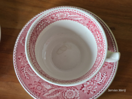Engels rood Wood & Sons Woodland set 6x kop en schotel