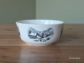 Landschap zwart Societe Ceramique hoge ronde schaal 15 cm