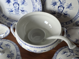 Potiche blauw Societe Ceramique complete serviesset 60 delen