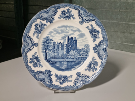 Engels blauw Johnson Bros Old Britain Castles plat Dinerbord 25 cm