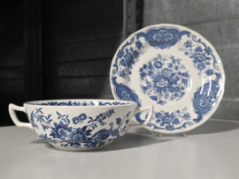 Engels Ridgway Windsor blauw soepkom met schotel