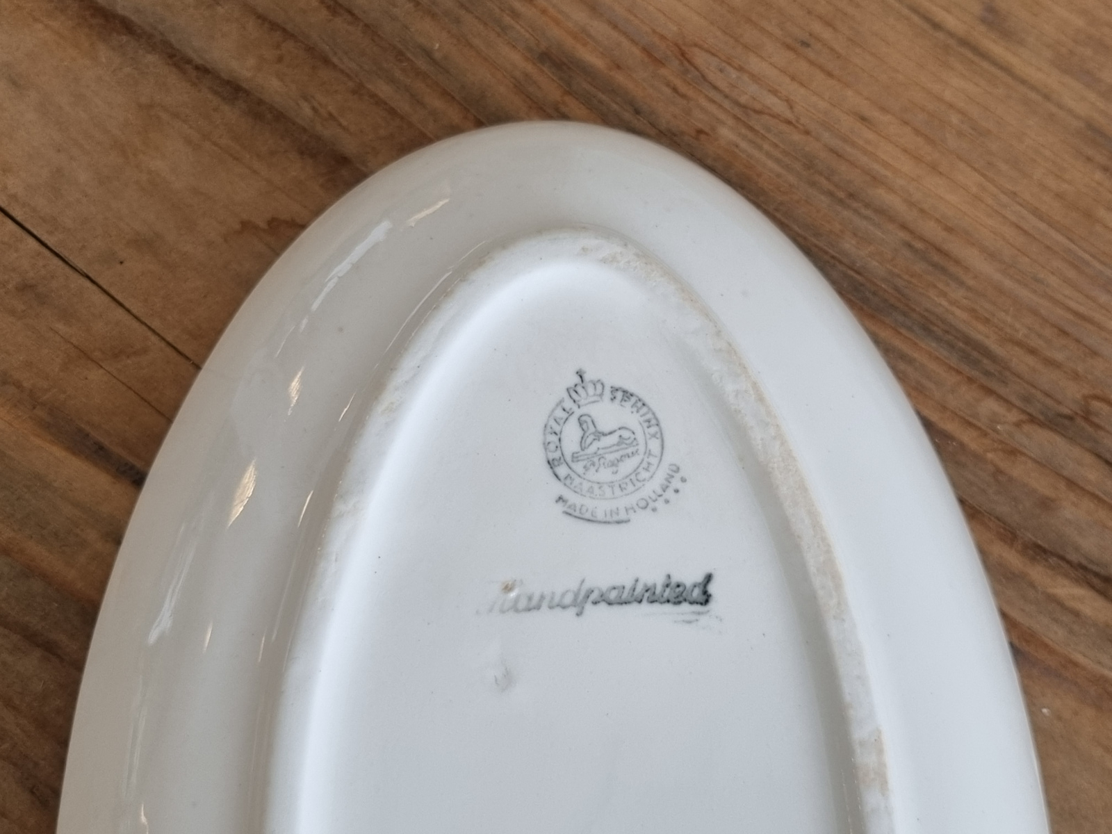 Oud Boerenbont Regout | Royal Sphinx ovaal schaaltje 24 cm