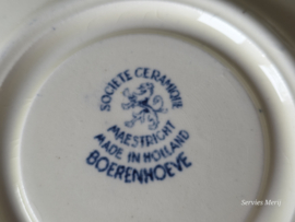 Boerenhoeve blauw Societe Ceramique set 6x kop en schotel