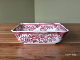 Villeroy en Boch Fasan rood hoge vierkante schaal 21,5 cm