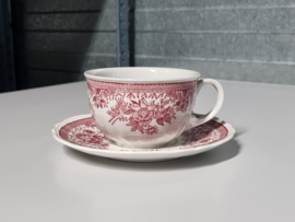 Villeroy en Boch Fasan rood robuuste Bouillon Kop en schotel