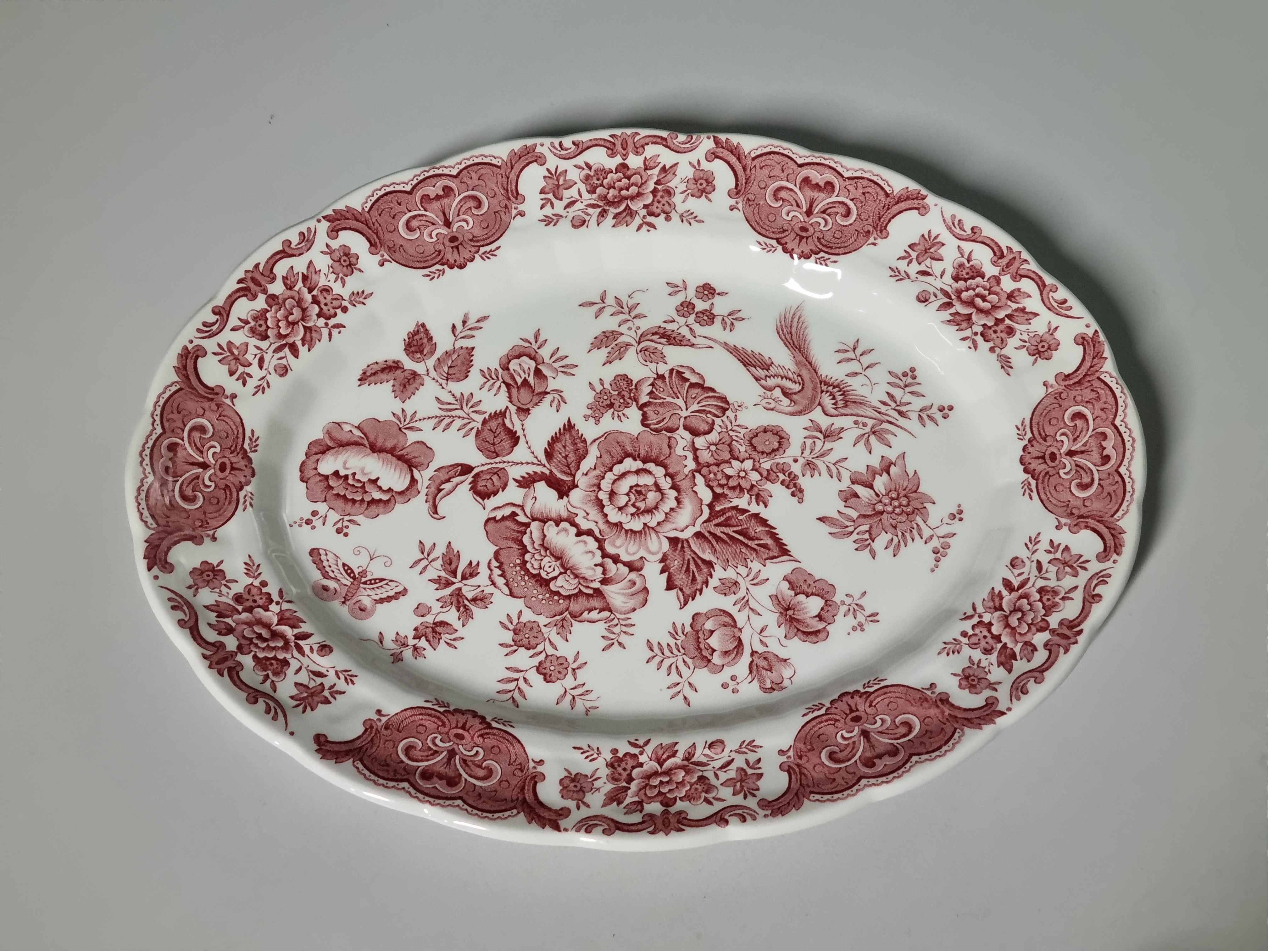 Engels Ridgway Windsor rood ovale schaal 30,5 cm