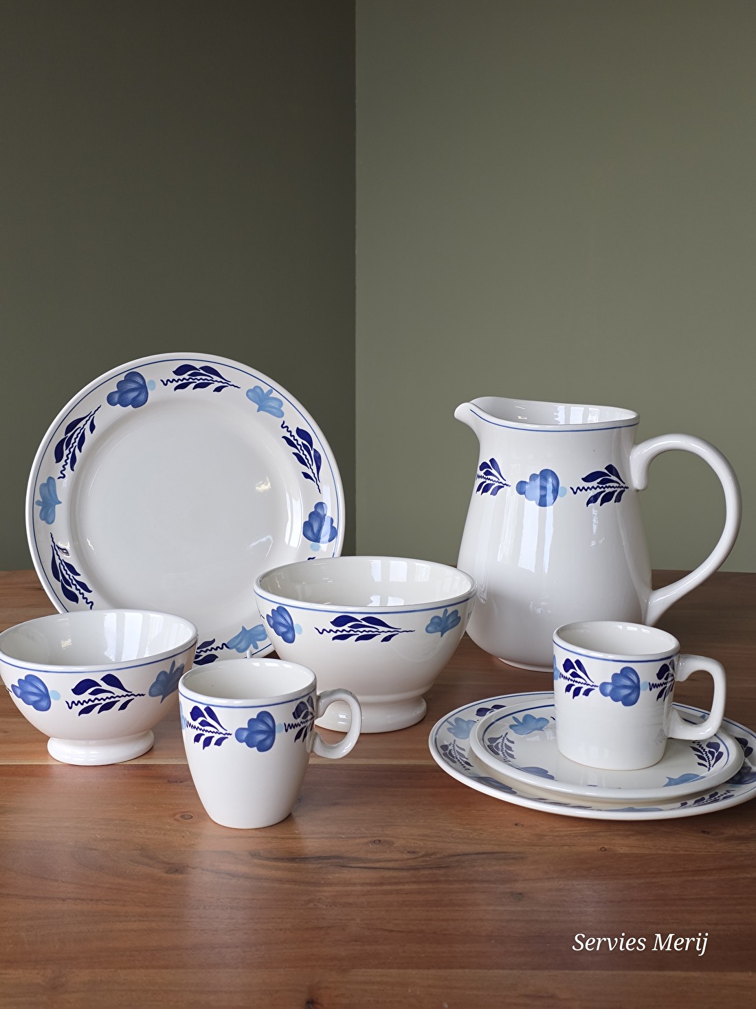 Boerenblauw servies verkrijgbaar bij Servies Merij.