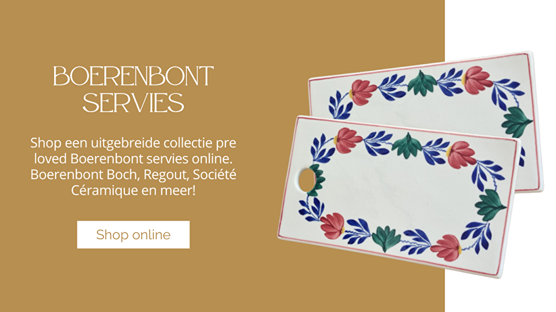 Shop een uitgebreide collectie pre loved Boerenbont servies online. Boerenbont Boch, Regout, Société Céramique en meer!